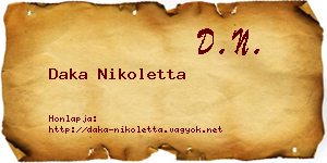 Daka Nikoletta névjegykártya